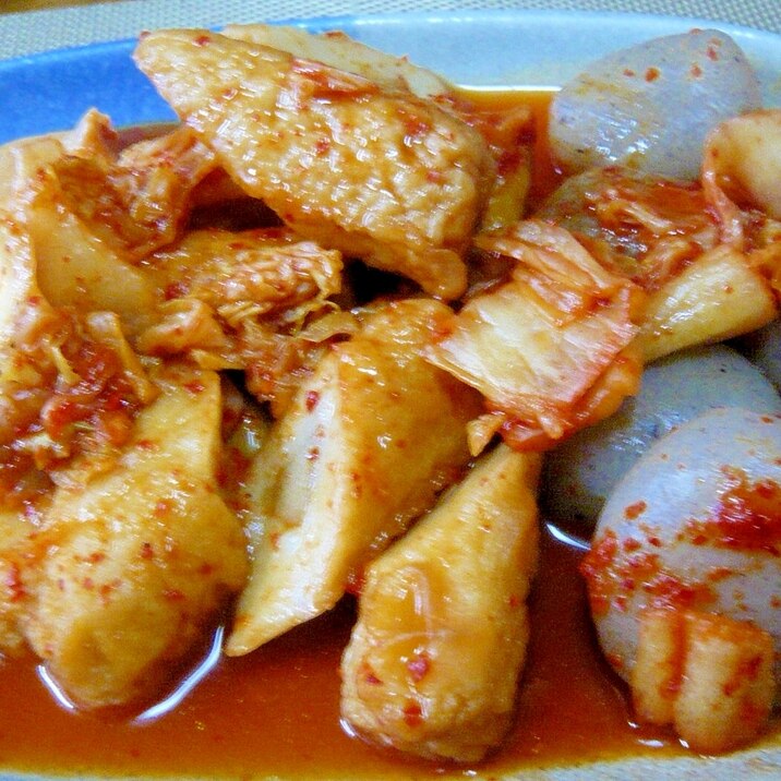 ♥ 玉おんにゃく&T字麩&ごぼ天のキムチ煮 ♥